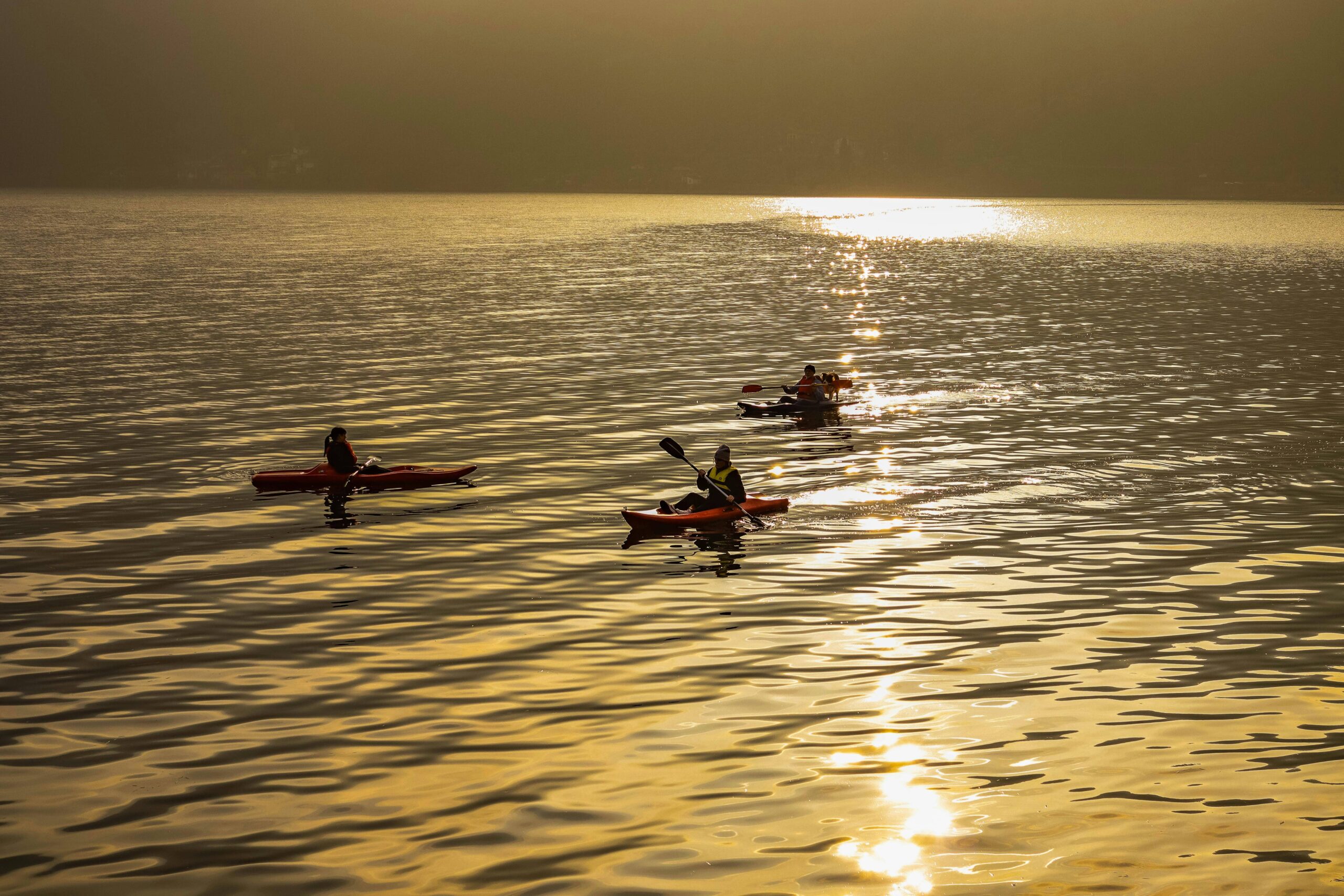 kayak sunset